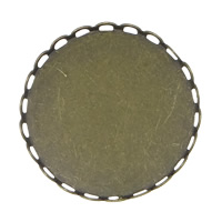 Основы для броши из цикового сплава, цинковый сплав, Плоская круглая форма, Покрытие под бронзу старую, не содержит никель, свинец внутренний диаметр:Приблизительно 25mm, 3000ПК/Лот, продается Лот