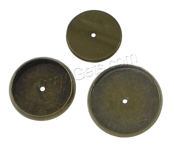Латунные основы для кабошонов, Латунь, Плоская круглая форма, Покрытие под бронзу старую, разный размер для выбора & плоской задней панелью, 10000ПК/Лот, продается Лот
