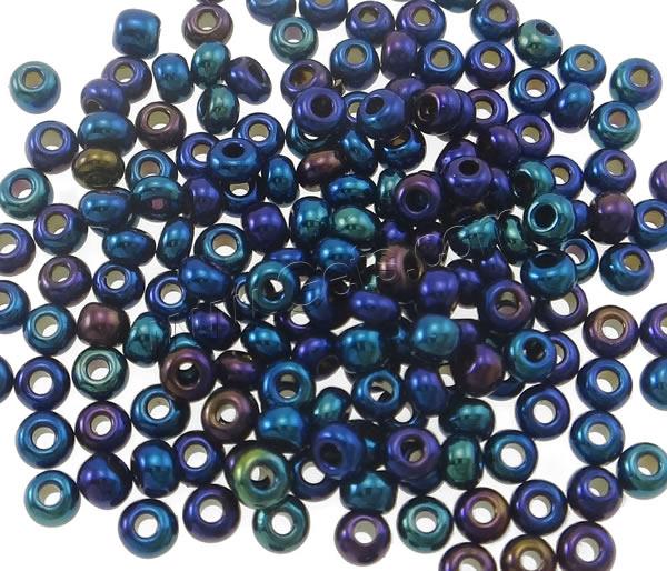 Plated Glass Seed Beads, Rondelle, different size for choice, more colors for choice, Grade AAA, Hole:Approx 1-1.5mm, Sold By Bag