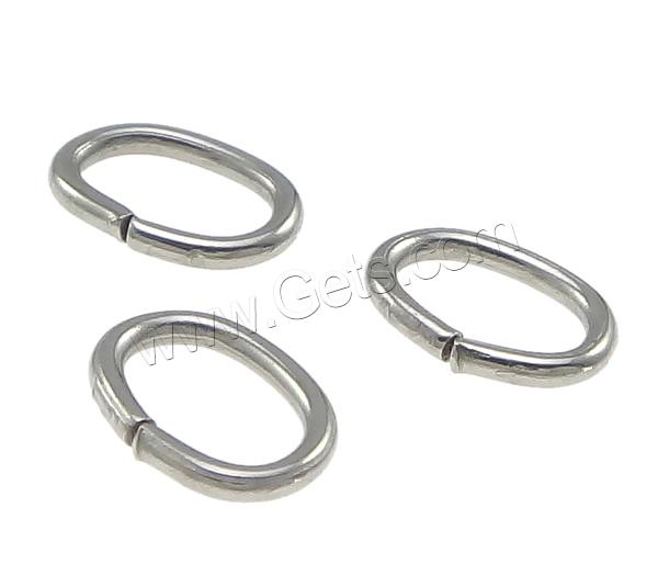 Saw Cut Stainless Steel Closed Jump Ring, Flat Oval, Sold By PC