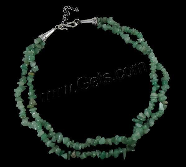 Apatite Necklace, zinc alloy S hook clasp, green, 6mm Inch 