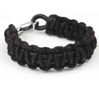 Cowhide Bracelets, 316L stainless steel snap clasp, black, 16mm Approx 8 Inch 