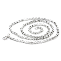 Stainless Steel Chain Necklace, 316L Stainless Steel, rolo chain, original color, 4mm Approx 21.5 Inch 