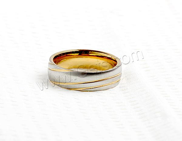Stainless Steel Finger Ring, 316L Stainless Steel, plated, different size for choice & two tone, 6mm, Sold By PC