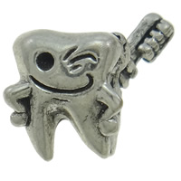 Brass European Beads Setting, Tooth, plated, with troll nickel, lead & cadmium free Approx 4mm 