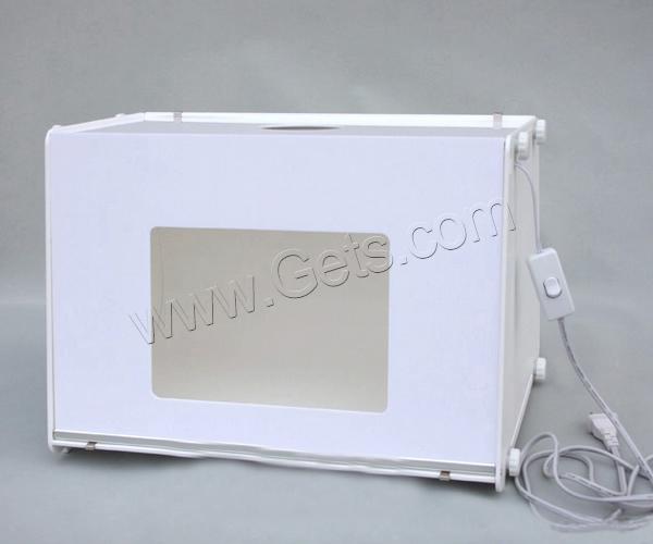 Un mini Accueil Photo Studio, Acrylique, avec plastique ABS, rectangle, normes différentes pour le choix, blanc, 410x300x290mm, Vendu par PC