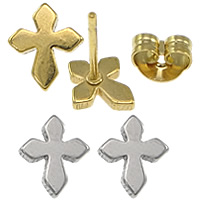 Stainless Steel Cross Earrings, plated 