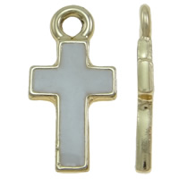 Zinc Alloy Cross Pendants, real gold plated, high quality plating and never fade & enamel, nickel, lead & cadmium free Approx 2mm 