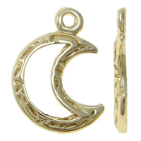Zinc Alloy Jewelry Pendants, Moon, real gold plated, high quality plating and never fade, nickel, lead & cadmium free Approx 2mm 