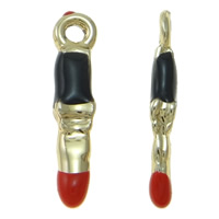 Zinc Alloy Enamel Pendants, Lipstick, real gold plated, high quality plating and never fade, nickel, lead & cadmium free Approx 2mm 