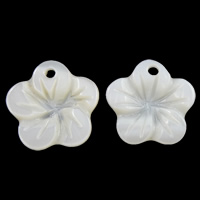 White Shell Pendants, Flower, Carved Approx 1mm [