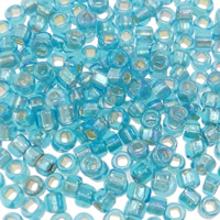 Silverlined S.H.Rainbow Glass Seed Beads, Rondelle, silver-lined, square hole Grade AAA Approx 1-1.5mm 