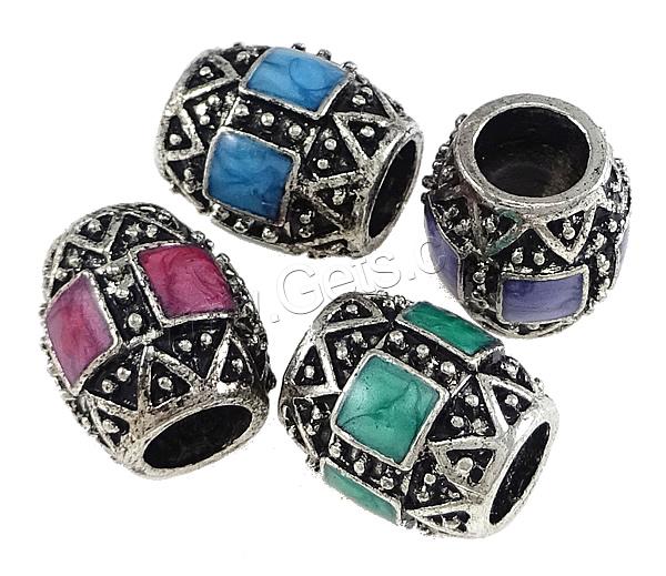 Enamel Brass European Beads, Drum, plated, more colors for choice, 12x11x11mm, Hole:Approx 5.5mm, Sold By PC