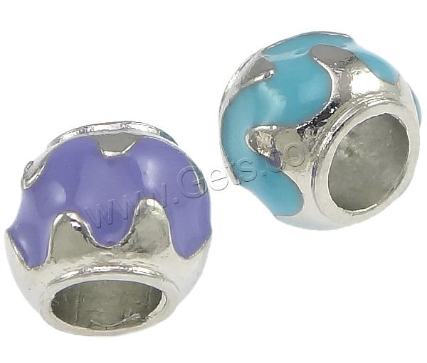 Enamel Zinc Alloy European Beads, Drum, plated, without troll, more colors for choice, nickel, lead & cadmium free, 9.5x8mm, Hole:Approx 5mm, Sold By PC