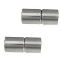 Round Stainless Steel Magnetic Clasp, Column, original color Approx 4mm 