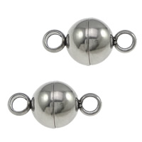 Round Stainless Steel Magnetic Clasp, original color Approx 1.5mm 