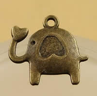 Pendentifs animaux en alliage de zinc, éléphant, Plaqué de couleur de bronze antique, avec le motif de lettre, protéger l'environnement, sans nickel, plomb et cadmium Environ 1.5-2.5mm Vendu par sac
