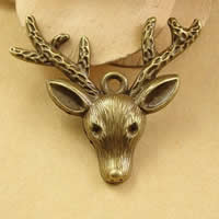 Zinc Alloy Animal Pendants, Deer, antique bronze color plated, nickel, lead & cadmium free Approx 1.5-2.5mm 