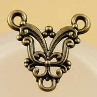 Flower Zinc Alloy Connector, antique bronze color plated, 2/1 loop, nickel, lead & cadmium free Approx 1.5-2.5mm 