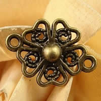 Flower Zinc Alloy Connector, antique bronze color plated, 1/1 loop, nickel, lead & cadmium free Approx 1.5-2.5mm 