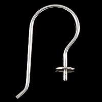 Sterling Silver Hook Earwire, 925 Sterling Silver, plated 0.8mm 