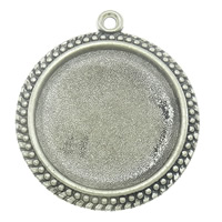 Zinc Alloy Pendant Cabochon Setting, Flat Round, plated Approx 2.5mm, Inner Approx 30mm, Approx 