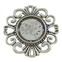 Zinc Alloy Cabochon, Flower, plated, flat back Inner Approx 16mm 