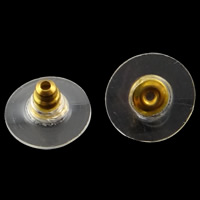 Brass Ear Nut Component, with Plastic, Flat Round, plated nickel, lead & cadmium free Approx 1mm 