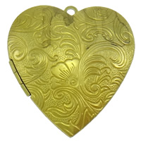 Brass Locket Pendants, Heart, plated Approx 2mm, Inner Approx 