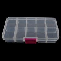 Boîte en plastique, rectangle, transparent & 10 cellules Vendu par lot