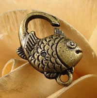 Zinc Alloy Lobster Clasp, Fish, antique bronze color plated, nickel, lead & cadmium free Approx 1.5-2.5mm 