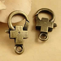 Zinc Alloy Lobster Clasp, Cross, antique bronze color plated, nickel, lead & cadmium free Approx 1.5-2.5mm 