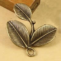 Zinc Alloy Leaf Pendants, antique bronze color plated, nickel, lead & cadmium free Approx 1.5-2.5mm 