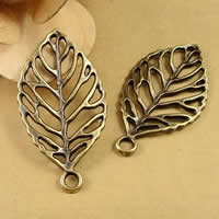 Zinc Alloy Leaf Pendants, antique bronze color plated, nickel, lead & cadmium free Approx 1.5-2.5mm 