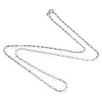 Brass Cable Link Necklace Chain, platinum color plated, mariner chain Approx 17.5 Inch 