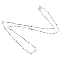 Cadena de collar de cable enlazado de latón, metal, chapado en color de platina, cadena de la barra, 15x2x1mm, 12x1.5x0.2mm, longitud:aproximado 18 Inch, Vendido por Sarta