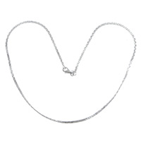 Cadena de collar de cable enlazado de latón, metal, chapado en color de platina, cadena de cobra, 2mm, longitud:aproximado 17.5 Inch, Vendido por Sarta