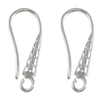 Brass Hook Earwire, platinum color plated, with loop 1mm Approx 1.5mm 
