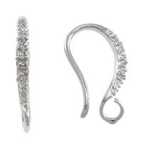 Brass Hook Earwire, platinum color plated, with loop 1mm Approx 2mm 