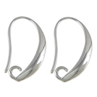 Brass Hook Earwire, platinum color plated, with loop 0.7mm Approx 1mm 