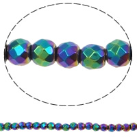 Non Magnetic Hematite Beads, Round, plated & faceted Approx 1mm Approx 15.7 Inch 