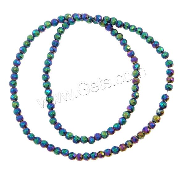 Non Magnetic Hematite Beads, Round, plated, different size for choice & faceted, more colors for choice, Hole:Approx 1mm, Length:Approx 15.7 Inch, Sold By Strand