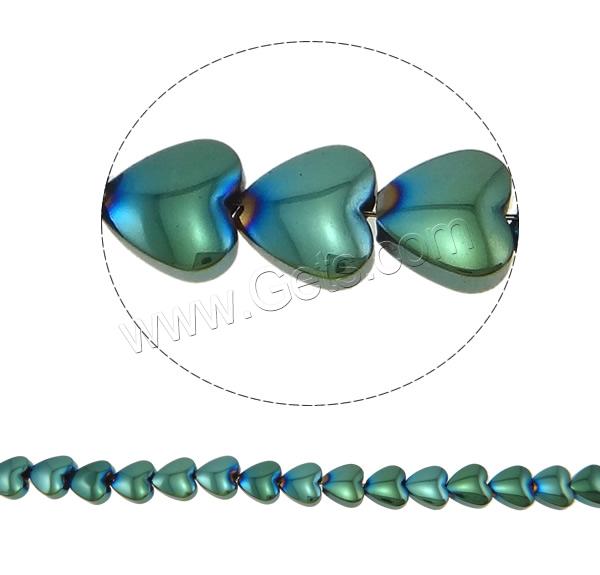 Non Magnetic Hematite Beads, Heart, plated, different size for choice, more colors for choice, Hole:Approx 1mm, Length:Approx 14.5 Inch, Sold By Strand