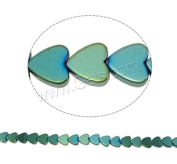 Perles hématite non-magnétique, hématite non magnétique, coeur, Placage, normes différentes pour le choix, plus de couleurs à choisir, Trou:Environ 1mm, Longueur:Environ 15.7 pouce, Vendu par brin