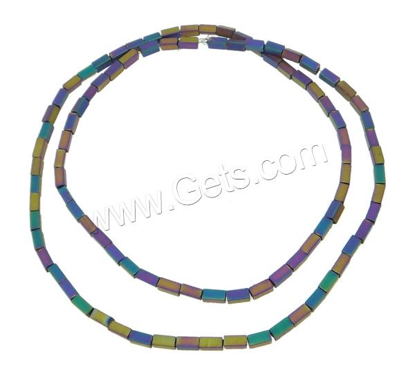 Non Magnetic Hematite Beads, Rectangle, plated, different size for choice, more colors for choice, Hole:Approx 1mm, Length:Approx 14.5 Inch, Sold By Strand
