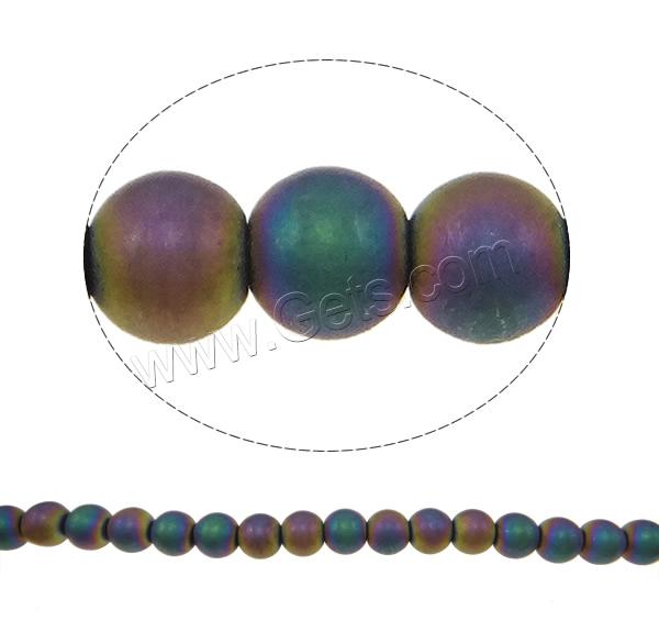 Las Perlas De Hematites Sin Magnético, Hematita no magnética, Esférico, chapado en colorido, diverso tamaño para la opción & glaseado, multicolor, agujero:aproximado 2mm, longitud:aproximado 15.7 Inch, Vendido por Sarta
