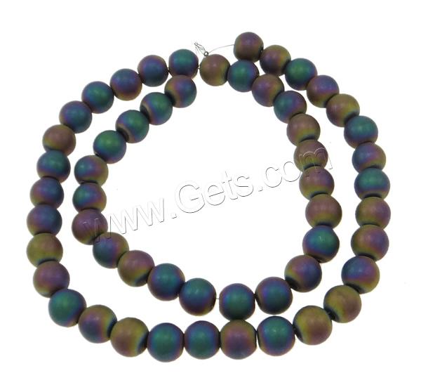 Non Magnetic Hematite Beads, Round, colorful plated, different size for choice & frosted, multi-colored, Hole:Approx 2mm, Length:Approx 15.7 Inch, Sold By Strand