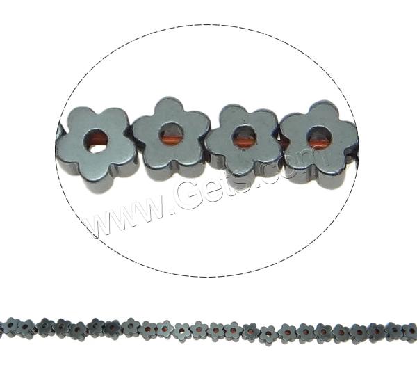 Non Magnetic Hematite Beads, Flower, different size for choice, black, Hole:Approx 1mm, Length:Approx 15.7 Inch, Sold By Strand