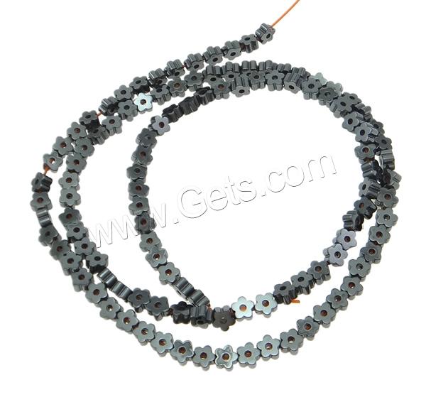 Non Magnetic Hematite Beads, Flower, different size for choice, black, Hole:Approx 1mm, Length:Approx 15.7 Inch, Sold By Strand
