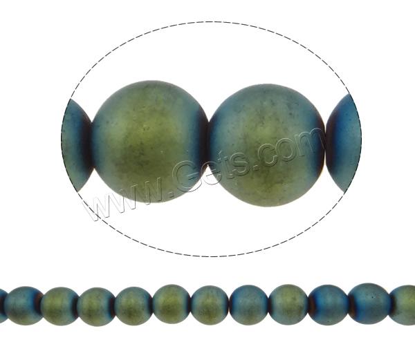 Nicht magnetische Hämatit Perlen, Non- magnetische Hämatit, rund, verschiedene Größen vorhanden & satiniert, blau, Bohrung:ca. 2mm, Länge:ca. 15.7 ZollInch, verkauft von Strang